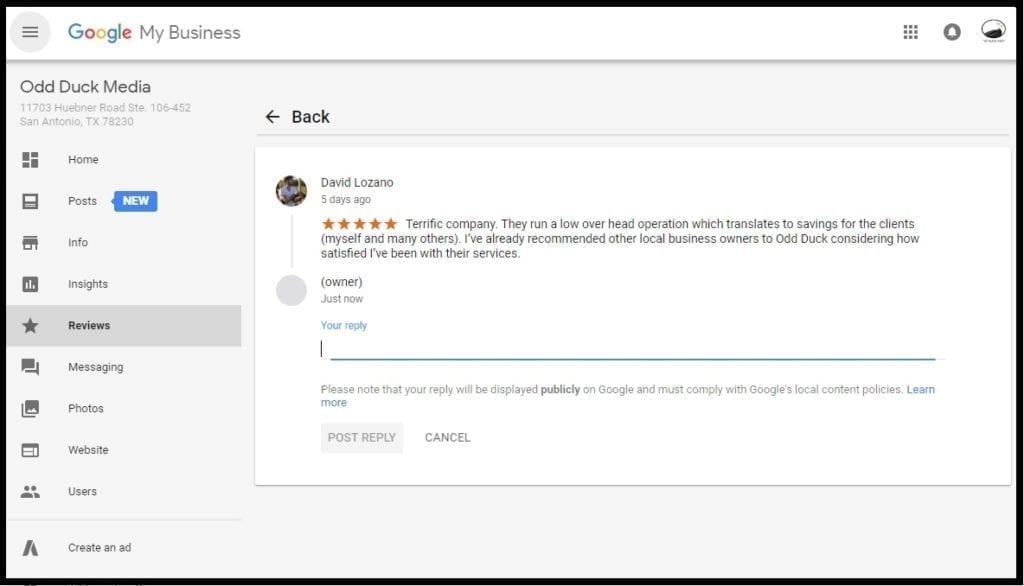 Optimization Google My Business SEO San Antonio Web Design Odd Duck Media